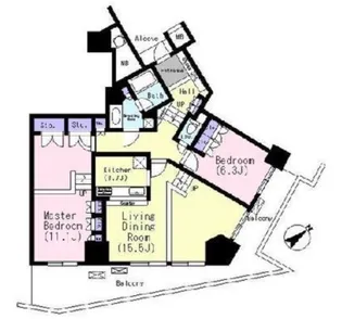 キャピタルマークタワー【24階】の間取り