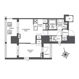 LIBR GRANT 西新宿EAST【8階】の間取り