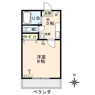 ラフィーネ華城【1階】の間取り