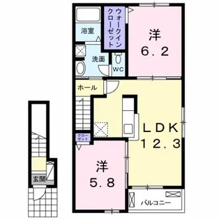福島県安達郡大玉村大山字諸田向【アパート】の間取り