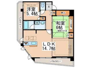 ルネス・ヴィクトワ-ル【5階】の間取り