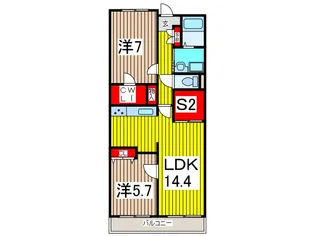 ルクレ川口イースト【2階】の間取り