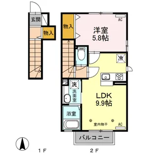 プラウド ヴィラE【2階】の間取り