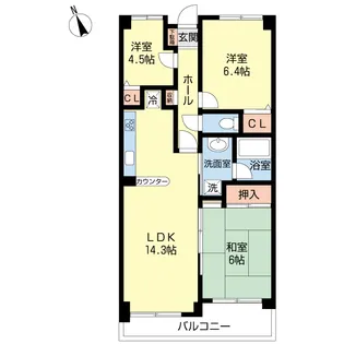 イトーピア土気【1階】の間取り