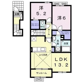 ソレイユI【2階】の間取り