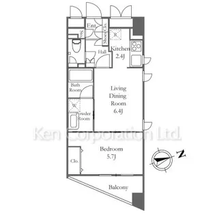 恵比寿ブルーメ【4階】の間取り