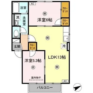 のぎく A棟【2階】の間取り