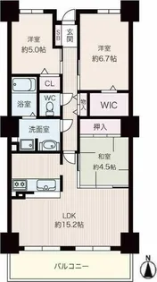 リバーカントリ―ガーデン京橋【22階】の間取り