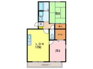 フォンテーヌIIB棟【1階】の間取り