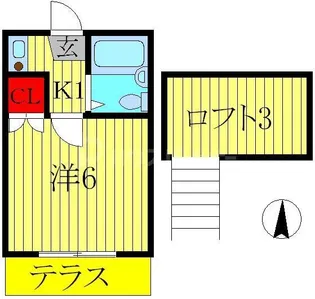 シャンブルハイツ【2階】の間取り