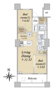 プラウドシティ赤羽【16階】の間取り