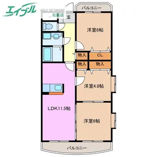 メゾンプランドール【3階】の間取り