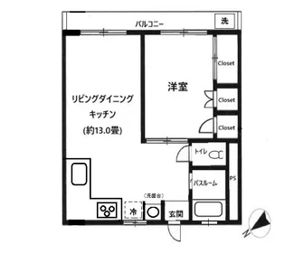 ハピネス南蒲田パートI【4階】の間取り