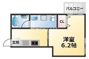 フロンフィール大道通【4階】の間取り