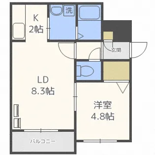 サンルーチェ山鼻【4階】の間取り