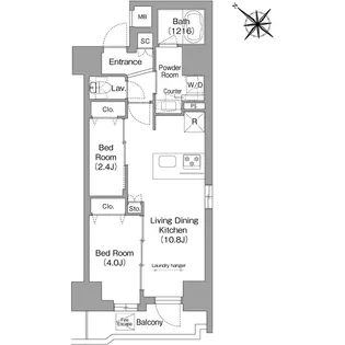 コンフォリア・リヴ茅場町【9階】の間取り