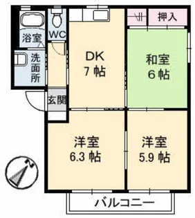 サンクレール【2階】の間取り