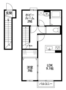 メゾンドゥルミエール【2階】の間取り