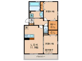 アルタ唐崎ビュー【2階】の間取り