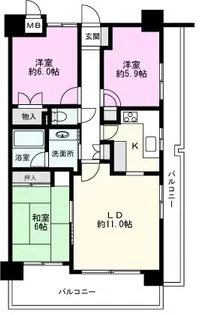 グランデュオ南街区【13階】の間取り