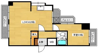 サンピア中央【5階】の間取り