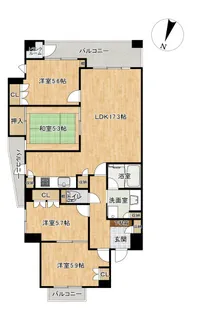 コアマンション島瀬ネクステージ【13階】の間取り