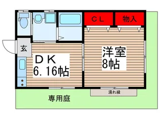 第2秋葉ハイツ【1階】の間取り