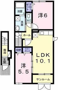 ミルローズM【2階】の間取り