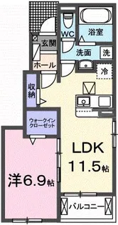 ラ・ルミエールA【1階】の間取り