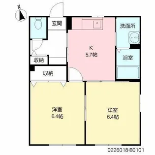 プランドールB棟【1階】の間取り