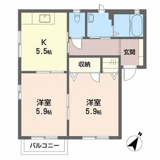 ドリームフジ【2階】の間取り