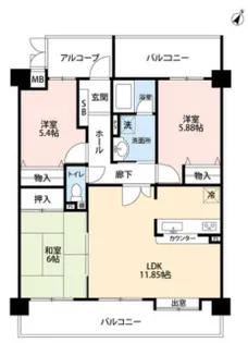 ラビデンス笠寺【4階】の間取り