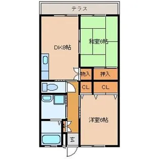 クイーンハイツ石田A【1階】の間取り