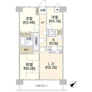 ハイホーム立川一番町(0006107)【3階】の間取り