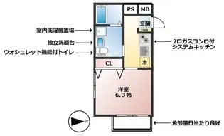 壱番館【3階】の間取り