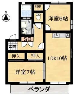 メゾンあすか【1階】の間取り