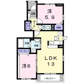 プラシードB【1階】の間取り