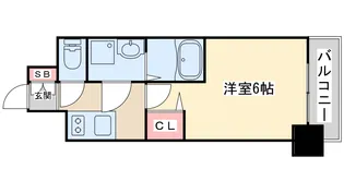 エスリード大阪ザ・ルクス【10階】の間取り