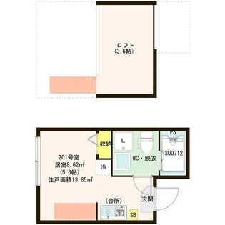 ハーモニーテラス泉町【2階】の間取り