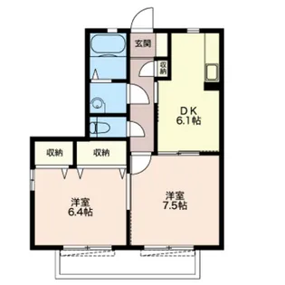 カサベルテA【2階】の間取り