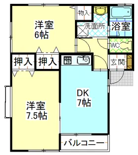 アネックスK【1階】の間取り