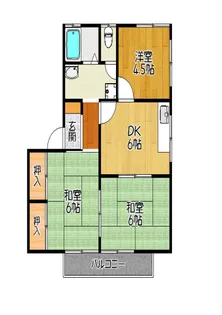 ファミールハイツ B棟【2階】の間取り