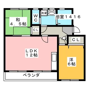 なるみグリーンコーポ4号棟【3階】の間取り