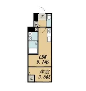 1LDKの間取り画像