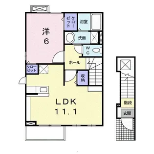 香川県高松市一宮町【アパート】の間取り