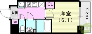 プレサンス新神戸駅前【6階】の間取り