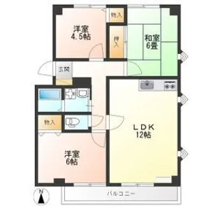 優泰佳ガーデンコートG【2階】の間取り