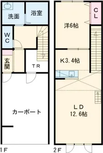 1LDKの間取り画像
