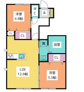 ヴィレッジハウス II【1階】の間取り