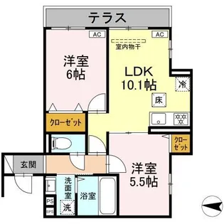 カルディア新綱島【1階】の間取り
